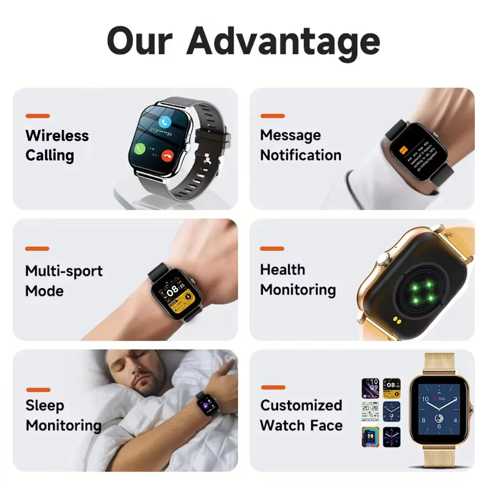 LAXASFIT 2025 nouvelle montre intelligente pour hommes femmes cadeau plein écran tactile sport Fitness