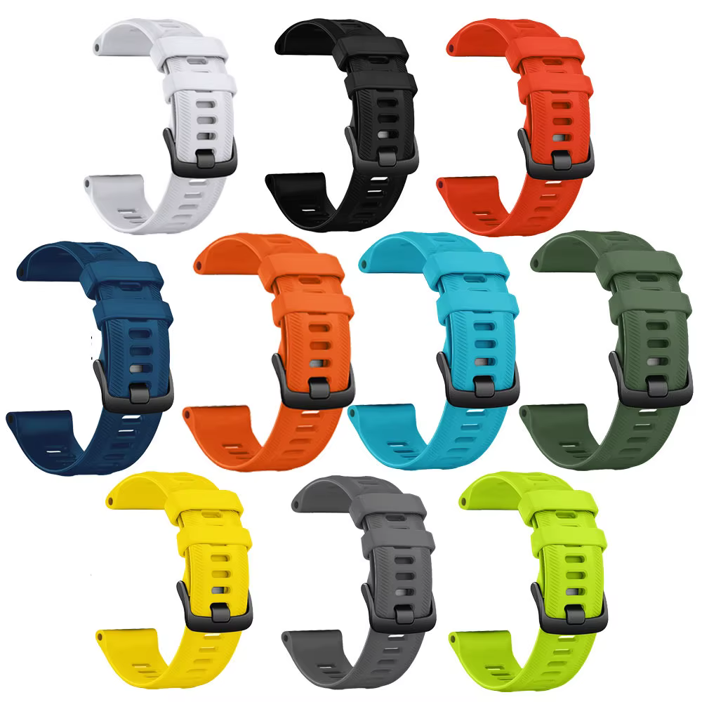Bracelets de montre officiels pour Garmin Forerunner 955 22mm Bracelet en Silicone