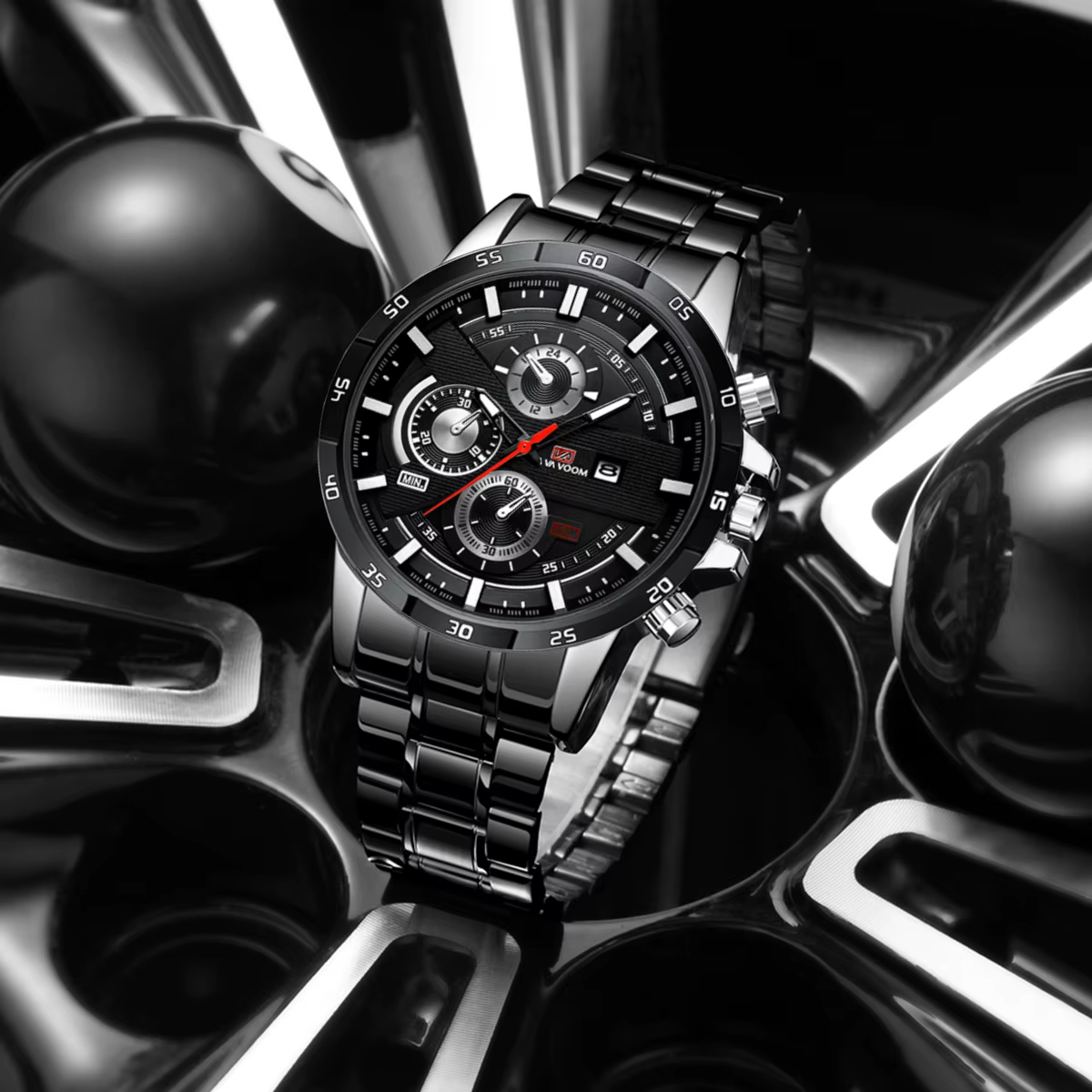 Montre à quartz en cuir pour homme