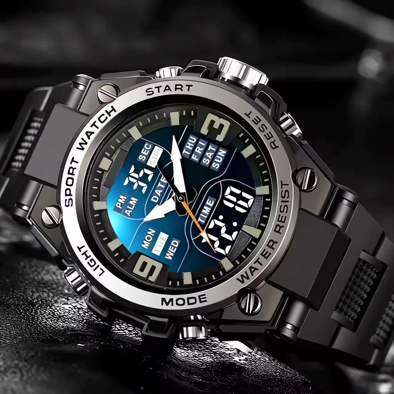 Montre de sport numérique pour hommes