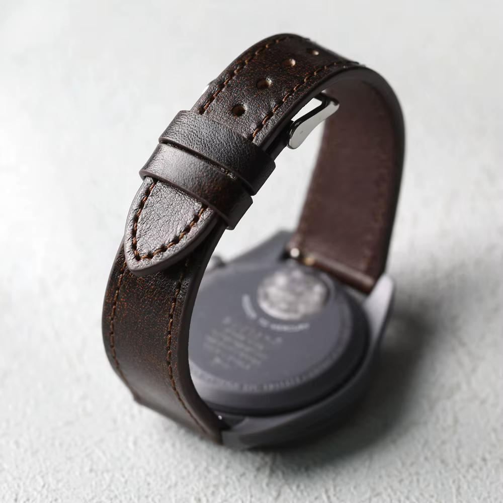 Bracelet en cuir brossé italien fait à la main