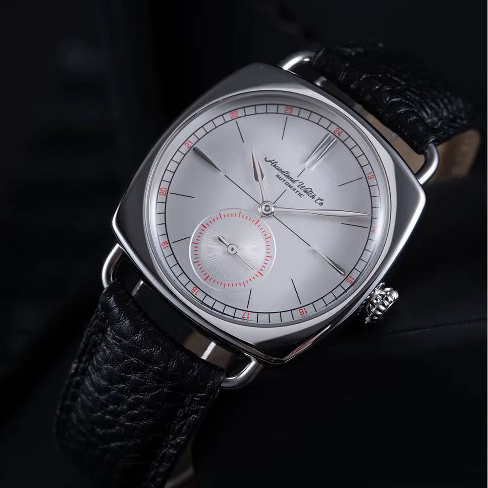 Hruodland rétro hommes montres mécaniques automatiques F028 acier inoxydable cuir marron étanche 10Bar reloj hombre