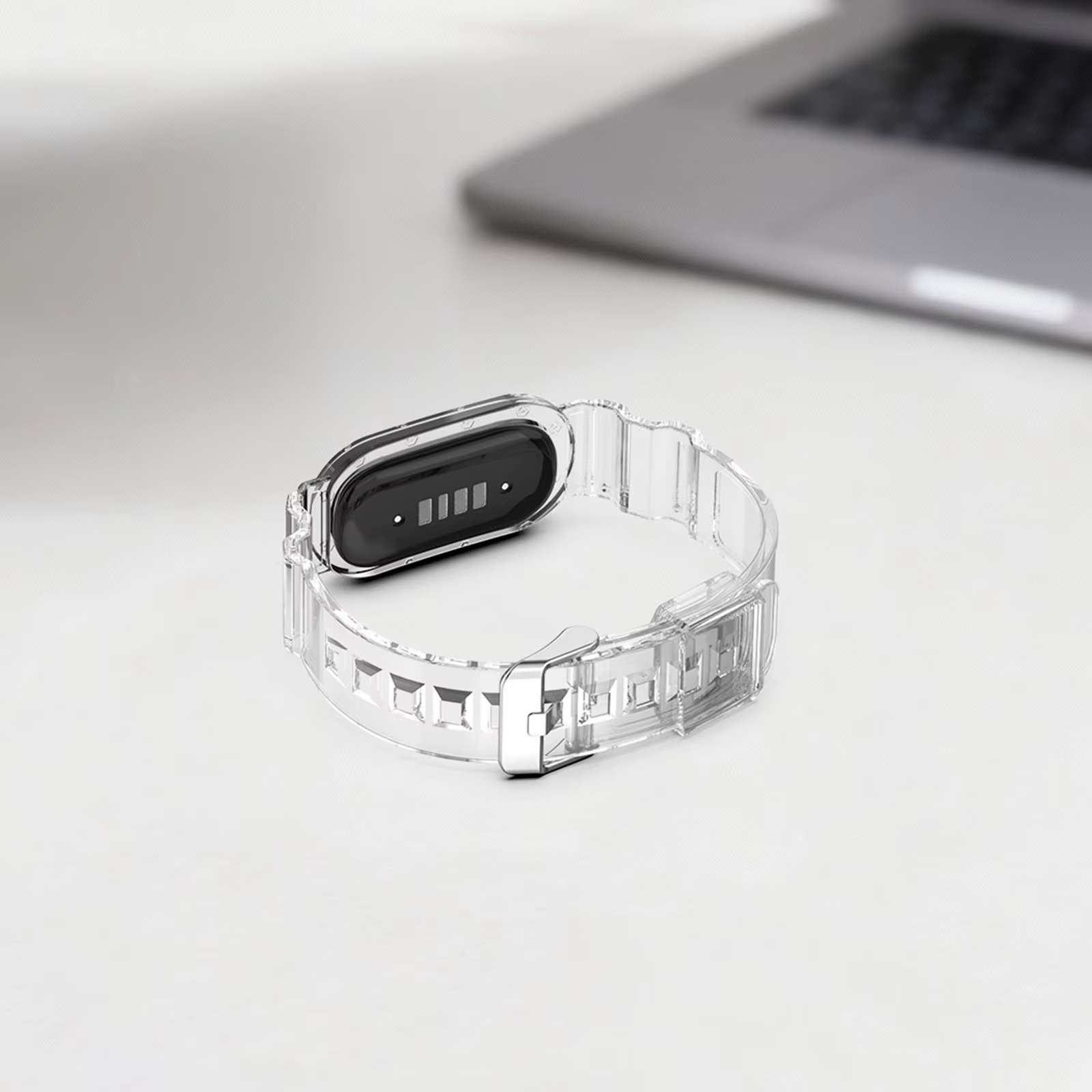 Bracelet de montre en TPU transparent avec étui de protection antichoc