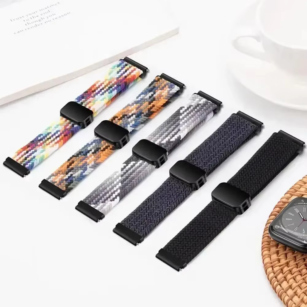 Bracelet magnétique de 22mm pour montre Realme 5, boucle tressée en Nylon pour montre Realme S2 S S Pro/Realme 3 3 Pro 2 2 Pro