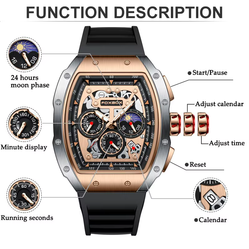 Montre de sport étanche pour homme, montre-bracelet à quartz, chronographe militaire, affaires, marque supérieure, luxe, nouveau, 2024