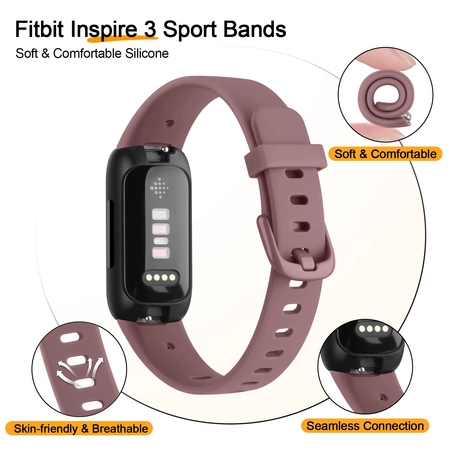 Bracelet de montre en Silicone pour Fitbit Inspire 3 bandes
