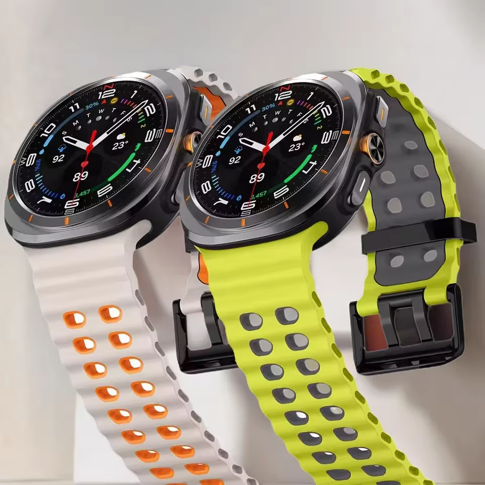 Bracelet marin pour Samsung Galaxy Watch ultra 2025/7 ultra, accessoires, Bracelet de Sport en silicone bicolore, Galaxy Watch ultra