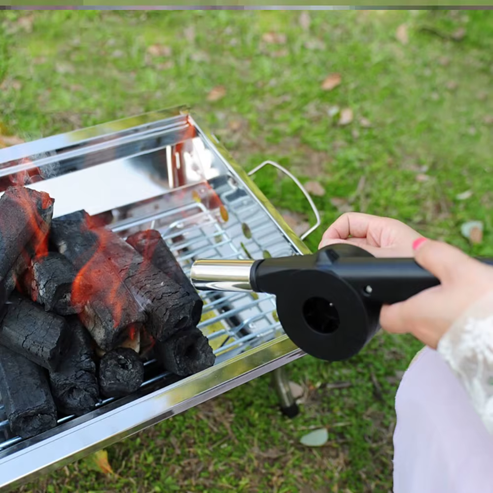 Ventilateur de barbecue portable à manivelle, souffleur d'air, outils de soufflet de feu, pique-nique, camping, accessoires de barbecue