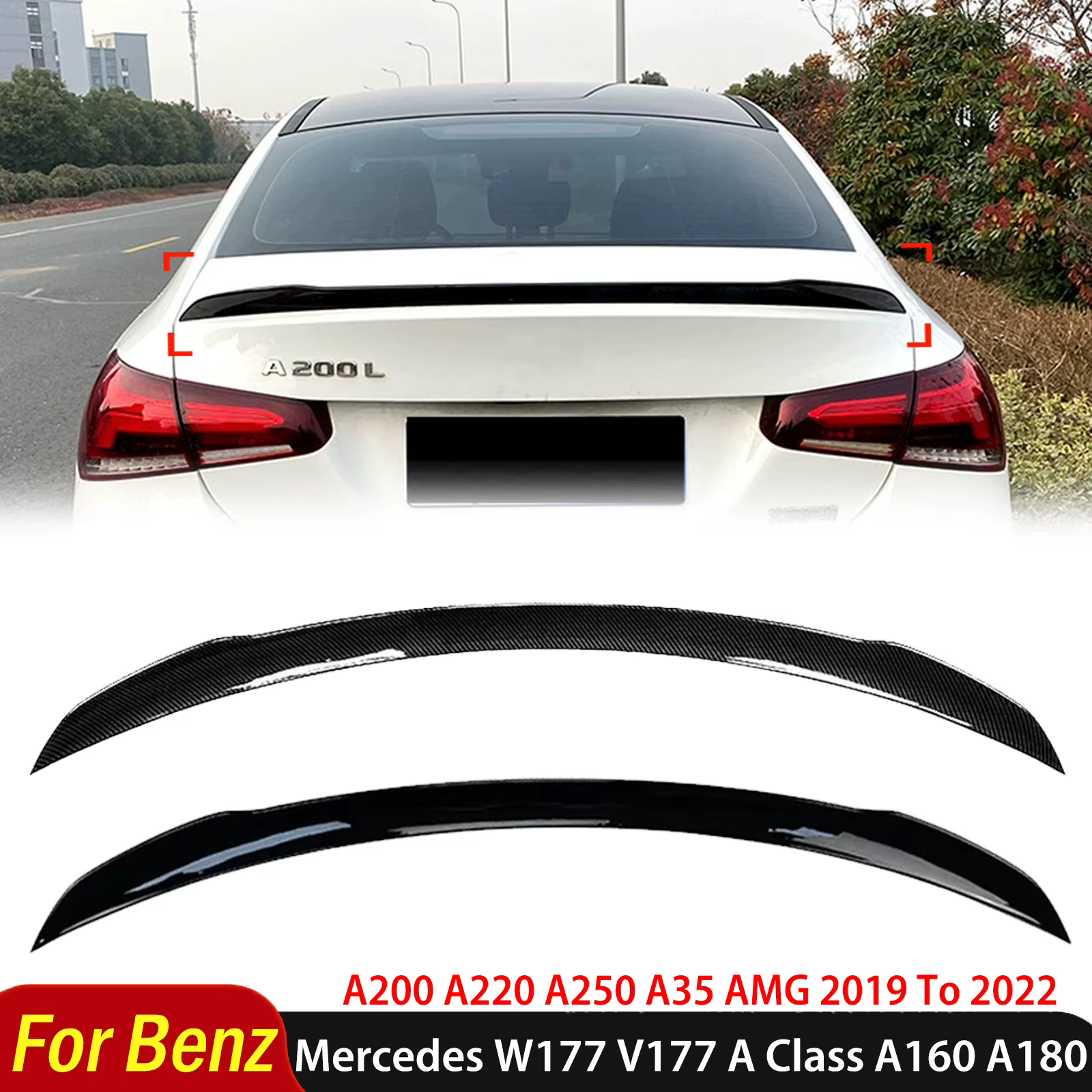 Accessoires de kit de corps d'aile de Spomicrophone de sport arrière, Mercedes Benz W177 V177 Classe A A160 A180 A200 A220 A250 A35 Jas 2019 à 2022