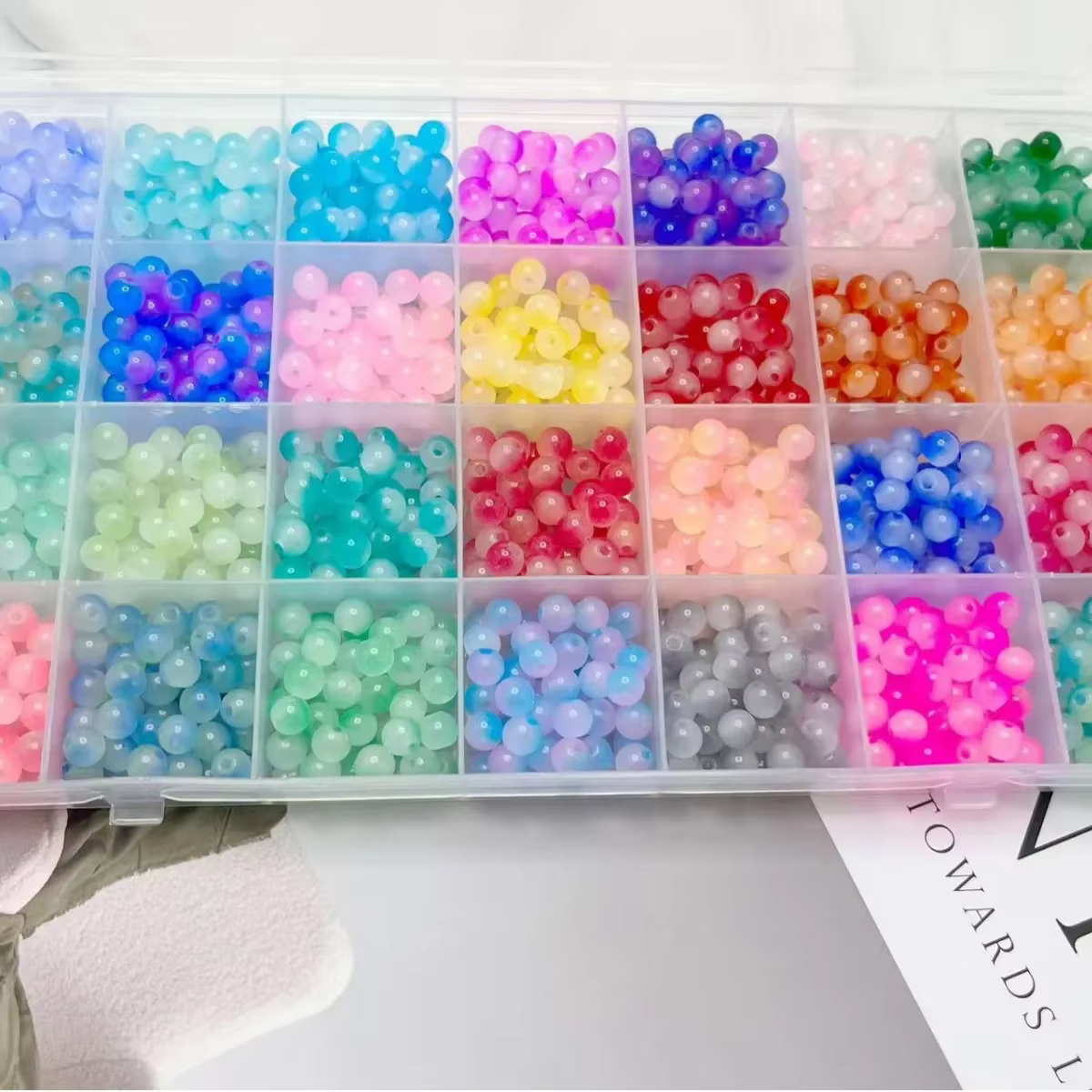 Kit de perles pour bracelet fait main pour enfants, perles en vrac pour collier, fabrication de bijoux en verre et cristal pour garçons et filles, accessoires de bijouterie