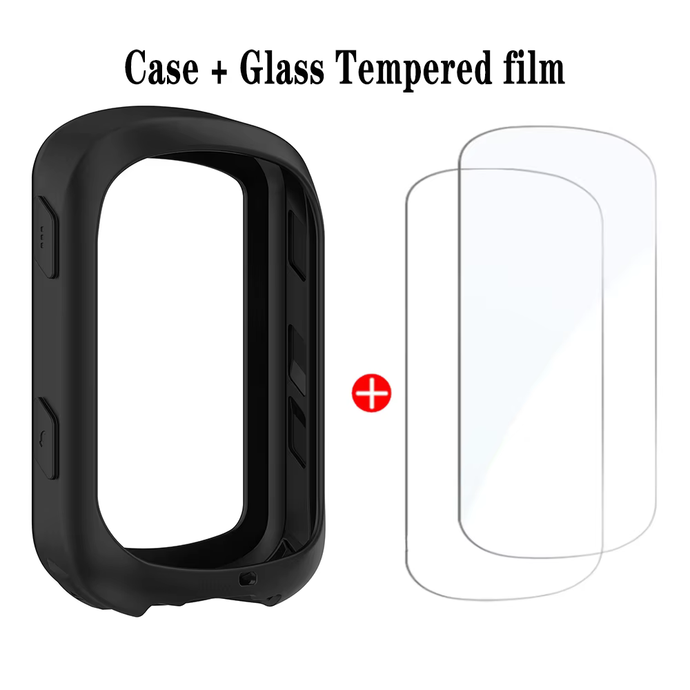 Coque en silicone TPU + 2 pièces en verre trempé pour Garmin Edge 840 540 GPS chronomètre housse de protection 540