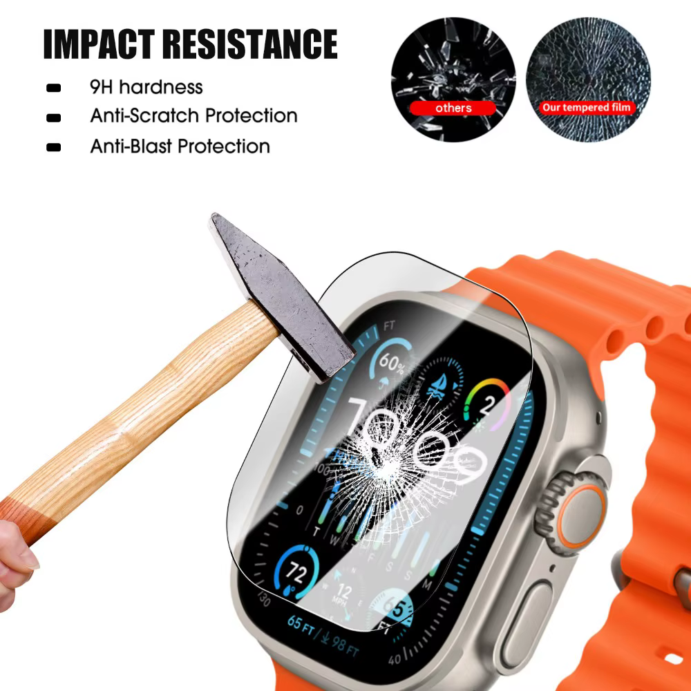 Verre HD d'installation facile pour Apple Watch Ultra 3/2/1