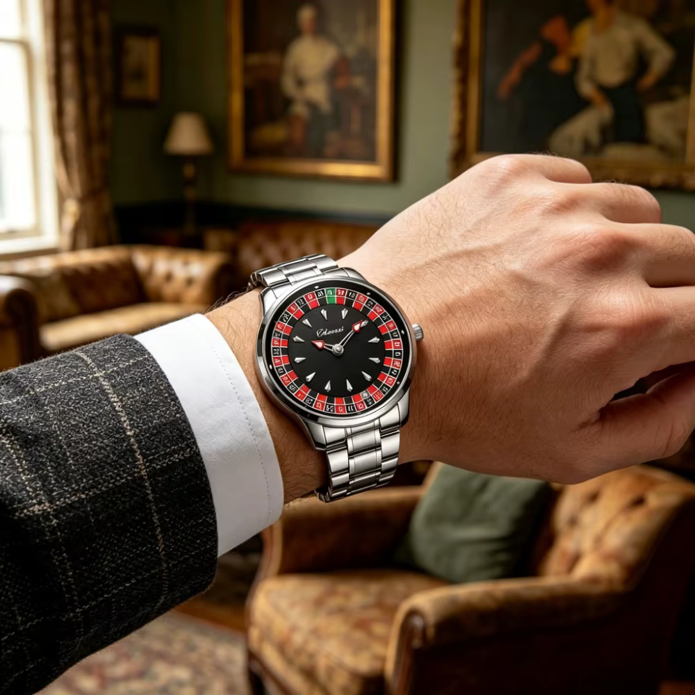 Montre à quartz pour homme de la marque haut de gamme CHENXI 360 °