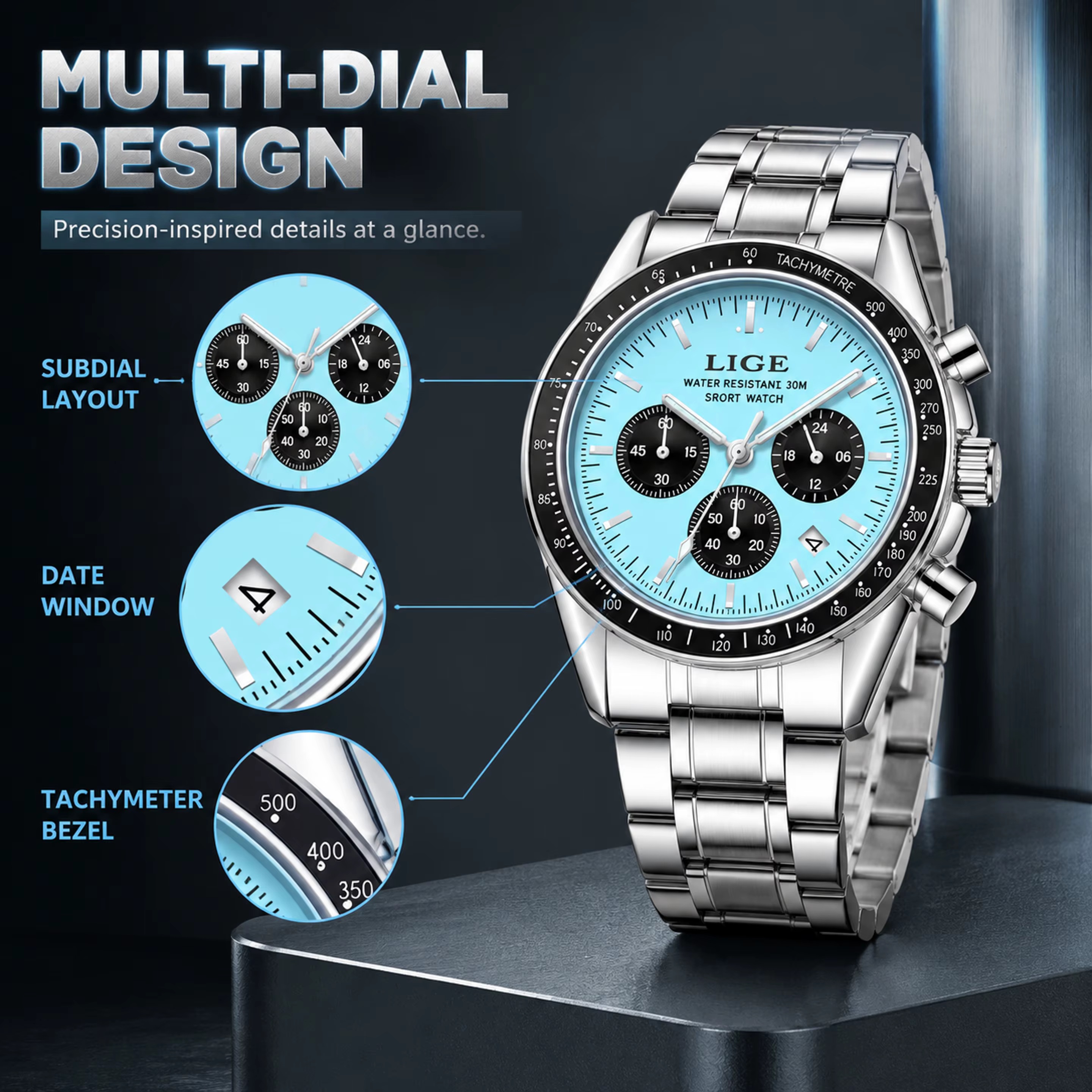 Nouvelle Montre Sport Homme 2026 – Montre-Bracelet de Luxe de Marque Supérieure pour Hommes, Étanche, Militaire, à Quartz, Chronographe – Montre Homme