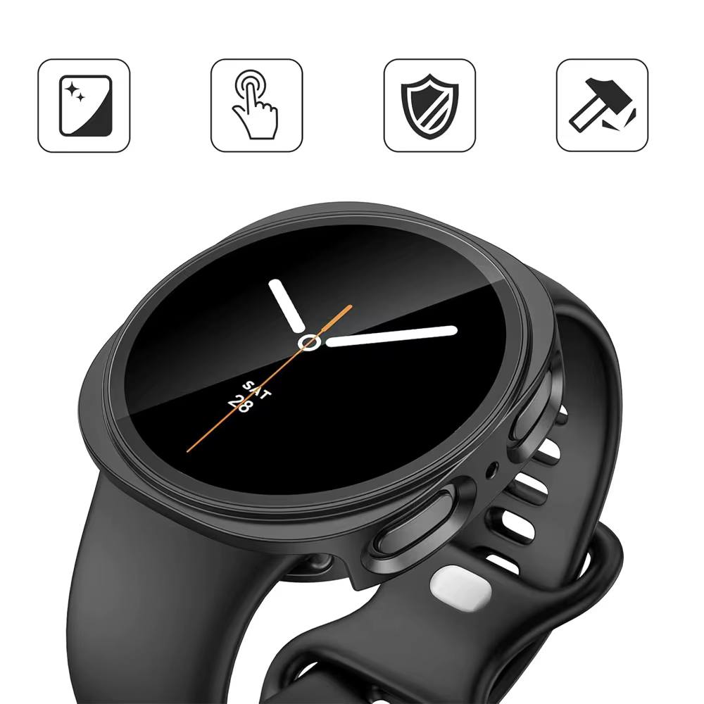 Verre trempé + couvercle PC pour Samsung Galaxy Watch 8 7 4 5 6 44mm 40mm