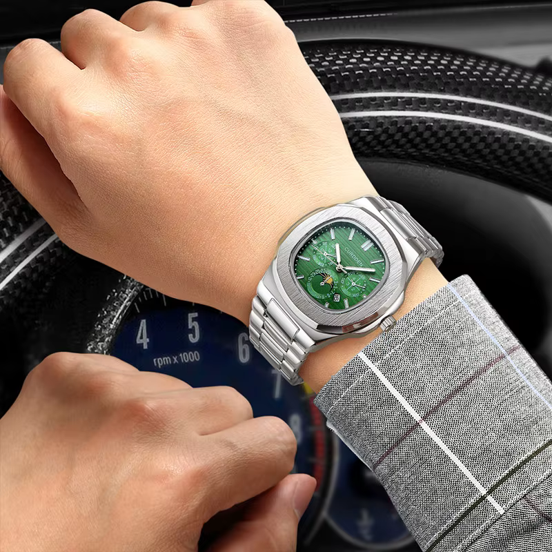 Véritable CURDDEN Super marque Montres de créateur pour hommes mode alliage bande Date montre à Quartz argent