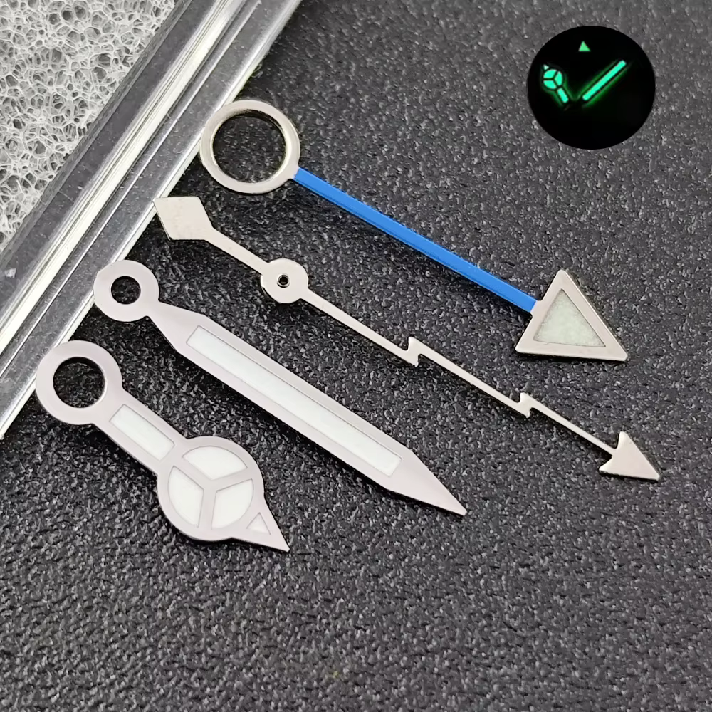 Aiguilles de cadran GMT bleues/vertes lumineuses NH34