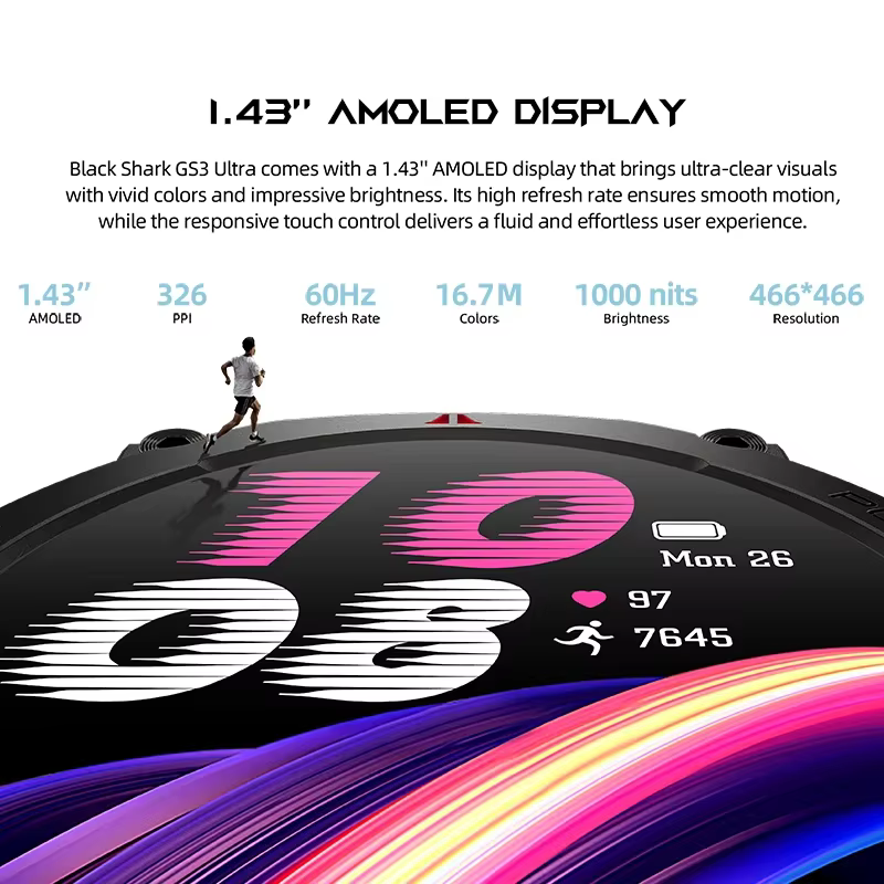 Montre connectée BlackShark GS3 Ultra 2026 équipée d'un GPS double fréquence