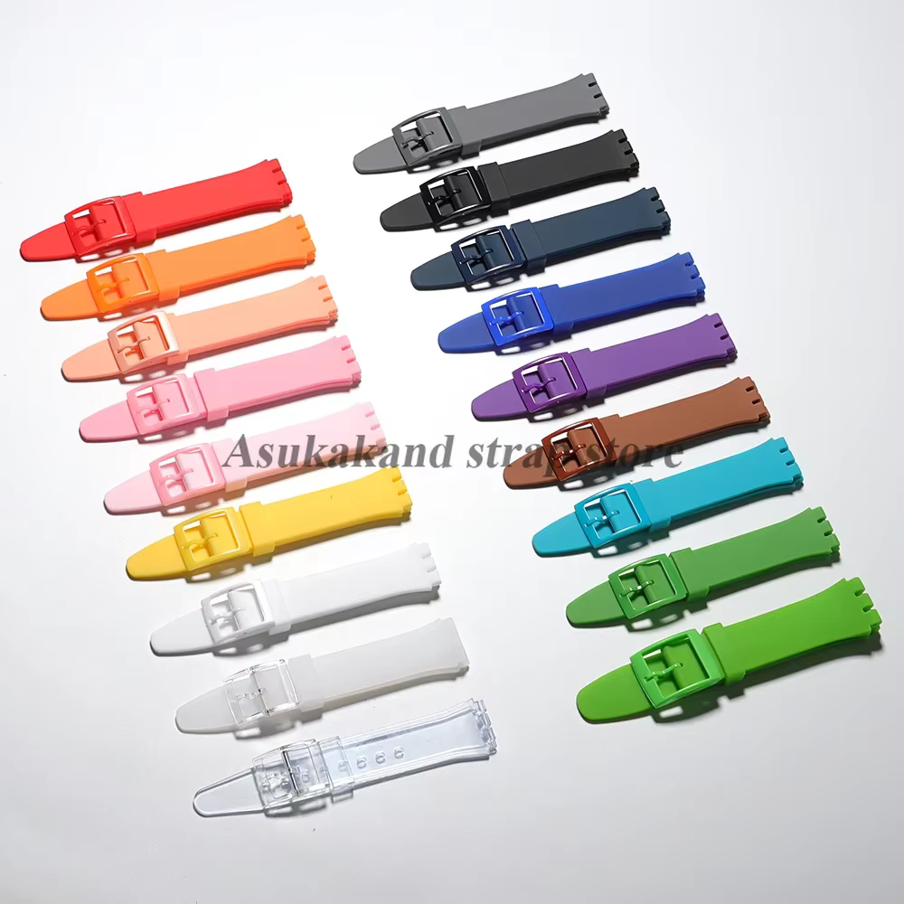 Bracelet de montre en Silicone rose pour Swatch