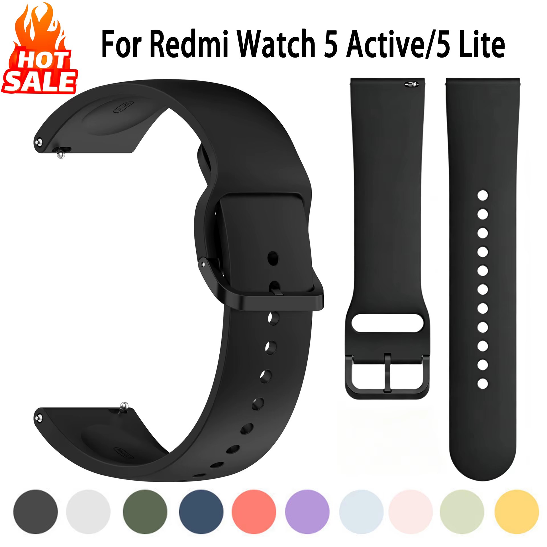 Bracelet en Silicone 22mm pour montre Redmi 5 Active/5 Lite