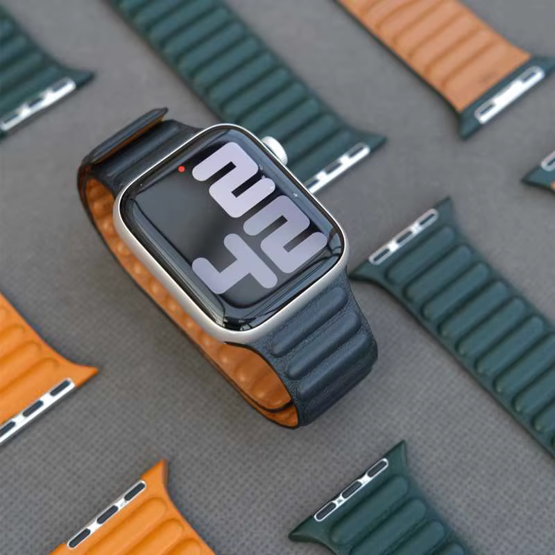 Bracelet magnétique en cuir pour Apple Watch