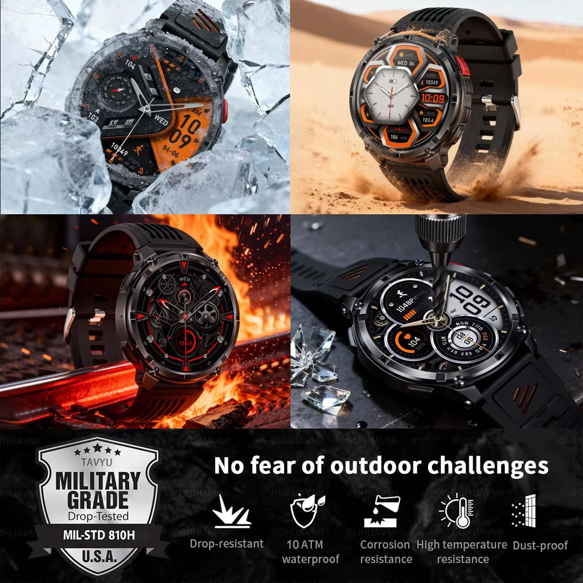 2026 nouveau T-Rex3 Pro 1100mAh batterie montre intelligente GPS chemin 5ATM étanche sport course tracker extérieur boussole militaire Smartwatch