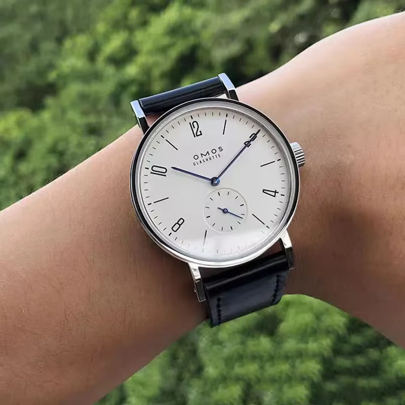 Montre mécanique automatique pour hommes de 38 mm adaptée au mouvement à remontage automatique Seagull ST1701, montre-bracelet à dos transparent étanche.