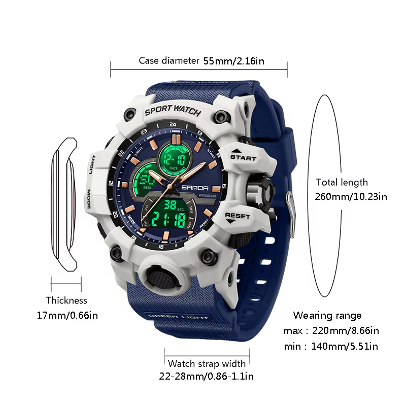 Montre-bracelet analogique à quartz pour homme