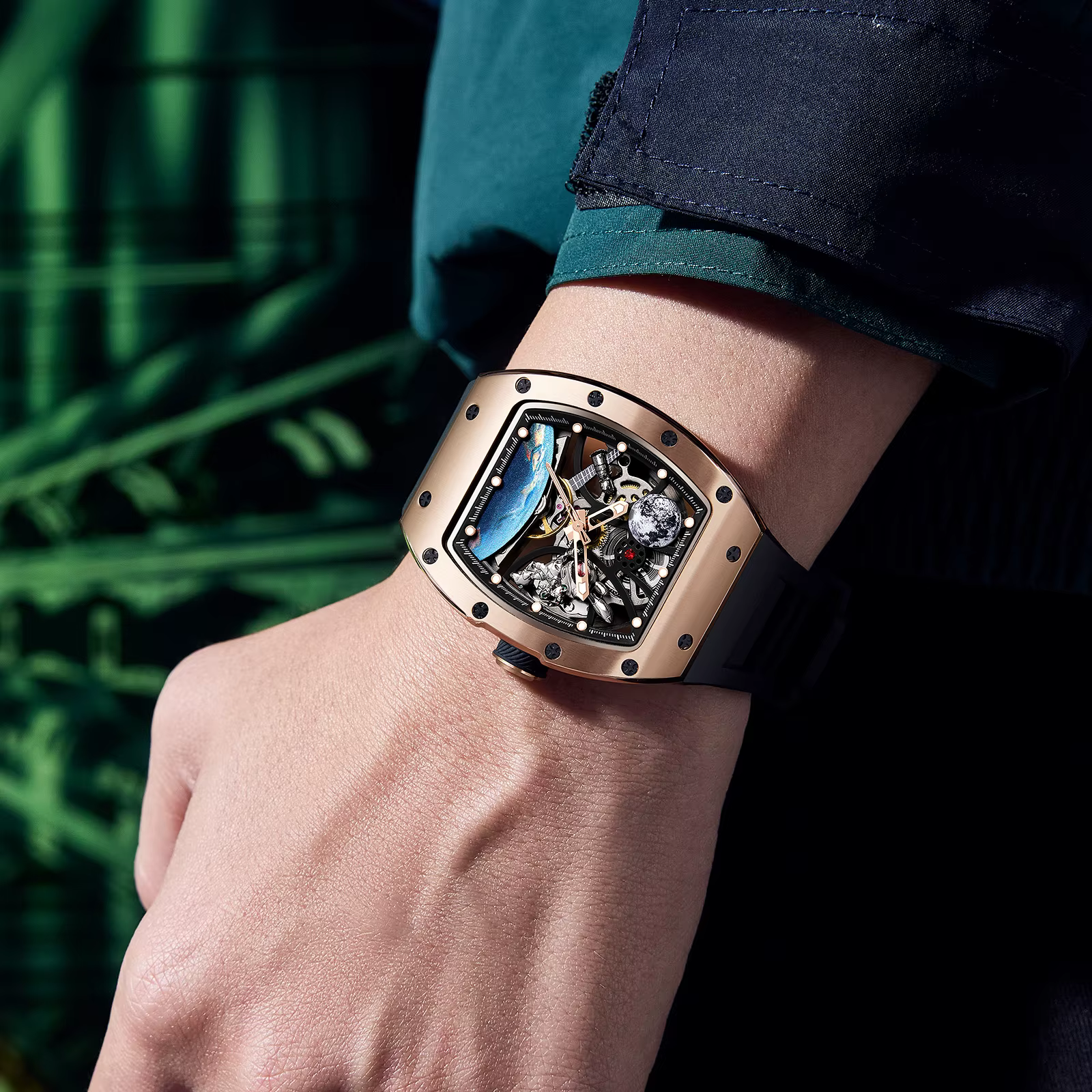 2026 nouveau design pagani hommes squelette montre haut de gamme en caoutchouc starp étanche lumineux mode tendance