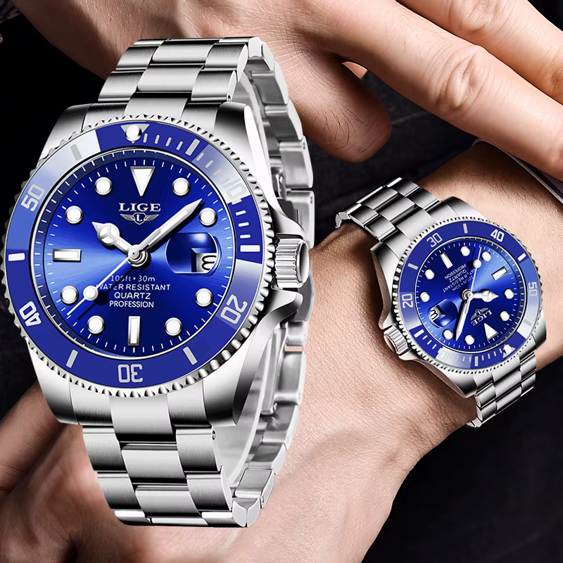 Montres LIGE 2026 pour Hommes – Montre de Plongée Tendance Étanche avec Date