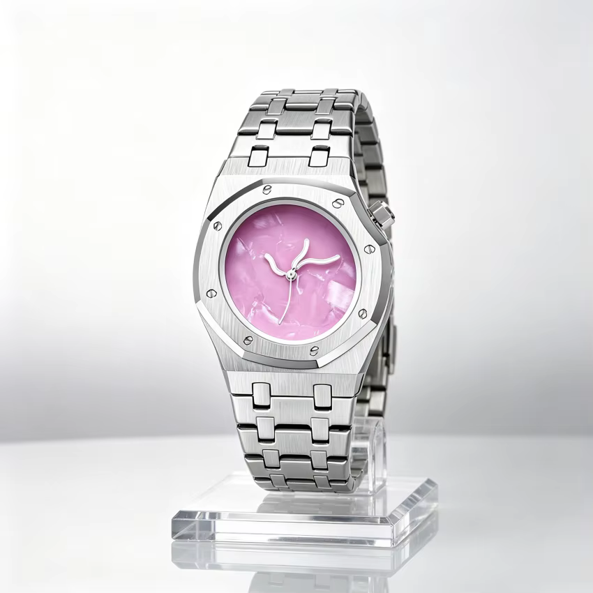 Nouvelle Montre de Luxe pour Homme 2026 – Cadran Marbre Rose