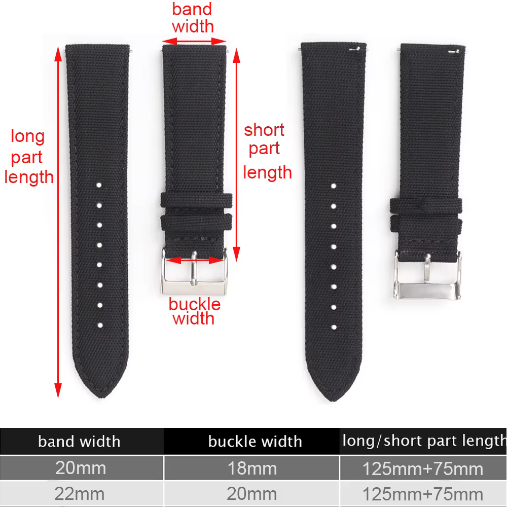 Bracelet de montre en tissu voile étanche