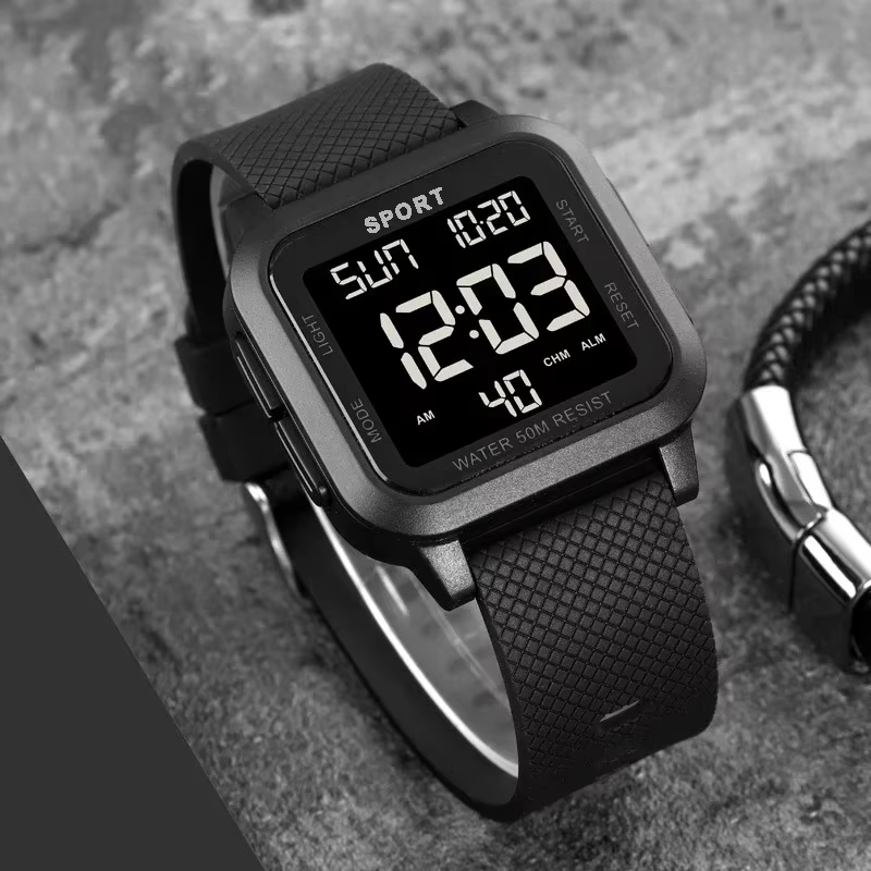 Montres de sport pour hommes montre électronique numérique Style rétro horloge