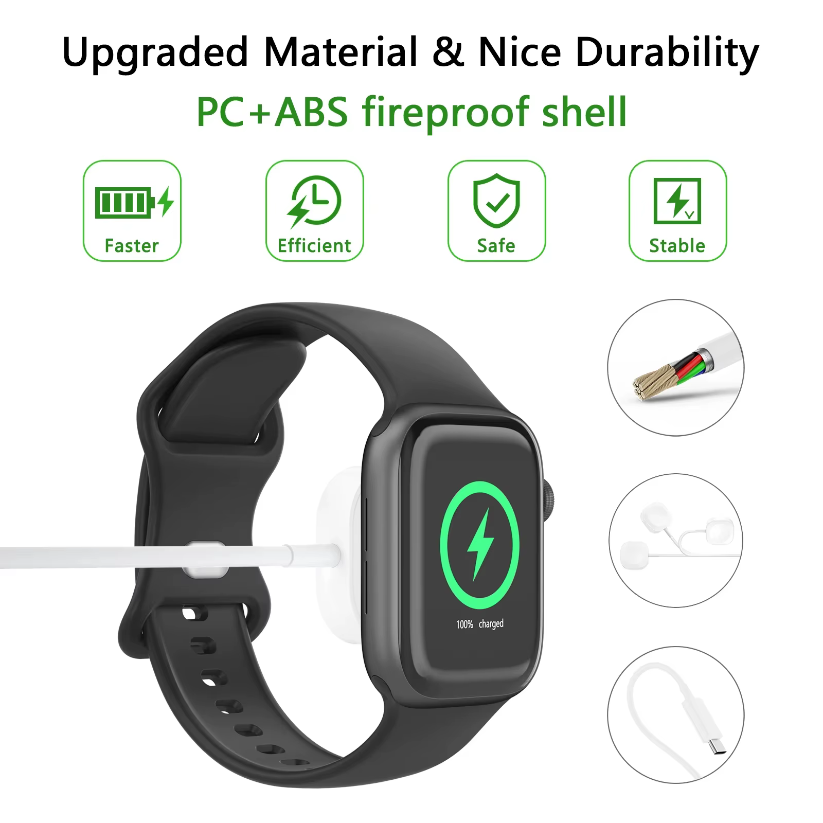 Nouveau chargeur magnétique sans fil pour Apple Watch série 9 8 7 6 5 4 SE câble de charge rapide USB Type C pour iWatch