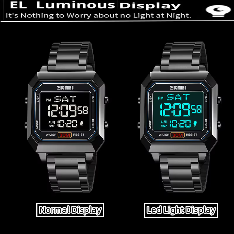 Skmei-Montre-bracelet LED numérique étanche pour homme