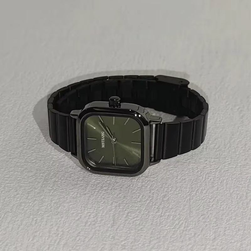 Offre spéciale marque montre noire pour femmes cadeau de luxe montres à Quartz de mode bracelet en acier inoxydable