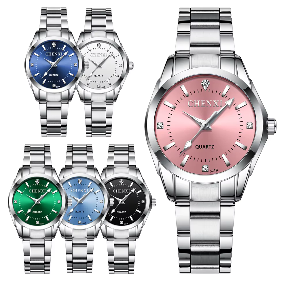 Montres de luxe pour femmes, en acier inoxydable, analogique lumineux à Quartz