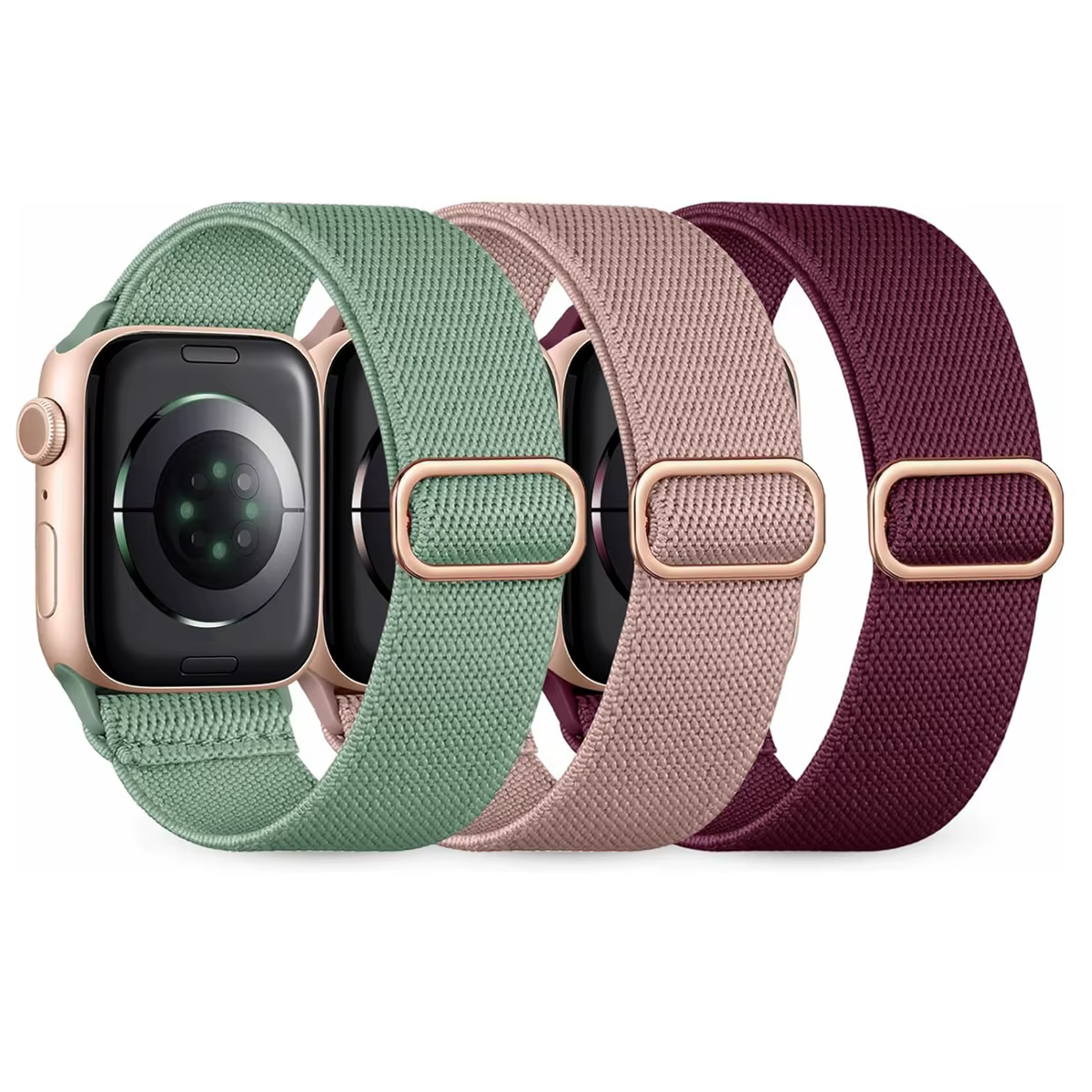 Lot de 3 bracelets élastiques pour Apple Watch