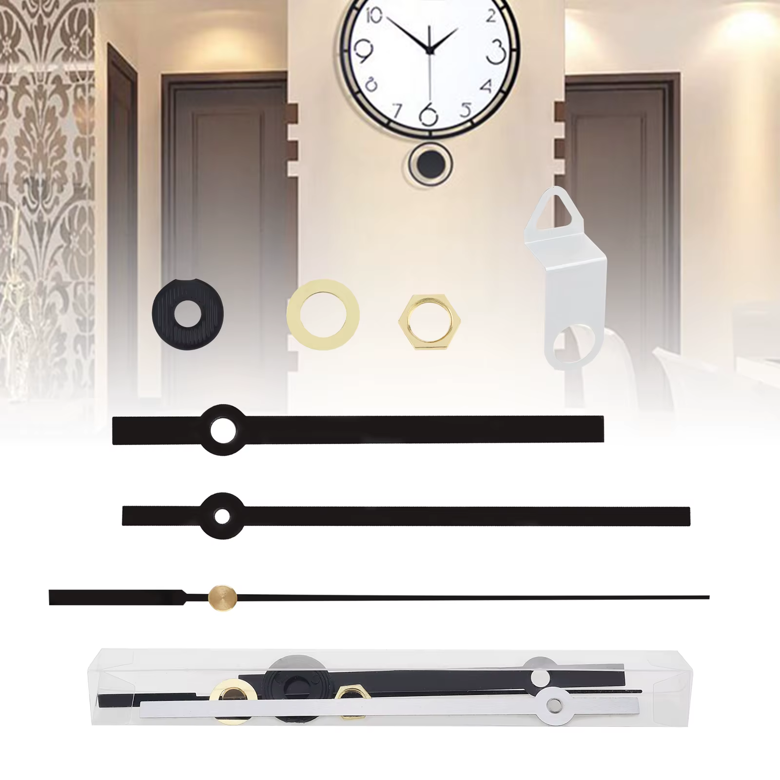 Mécanismes de mouvement d'horloge murale silencieux à piles à Quartz pour bricolage/réparation