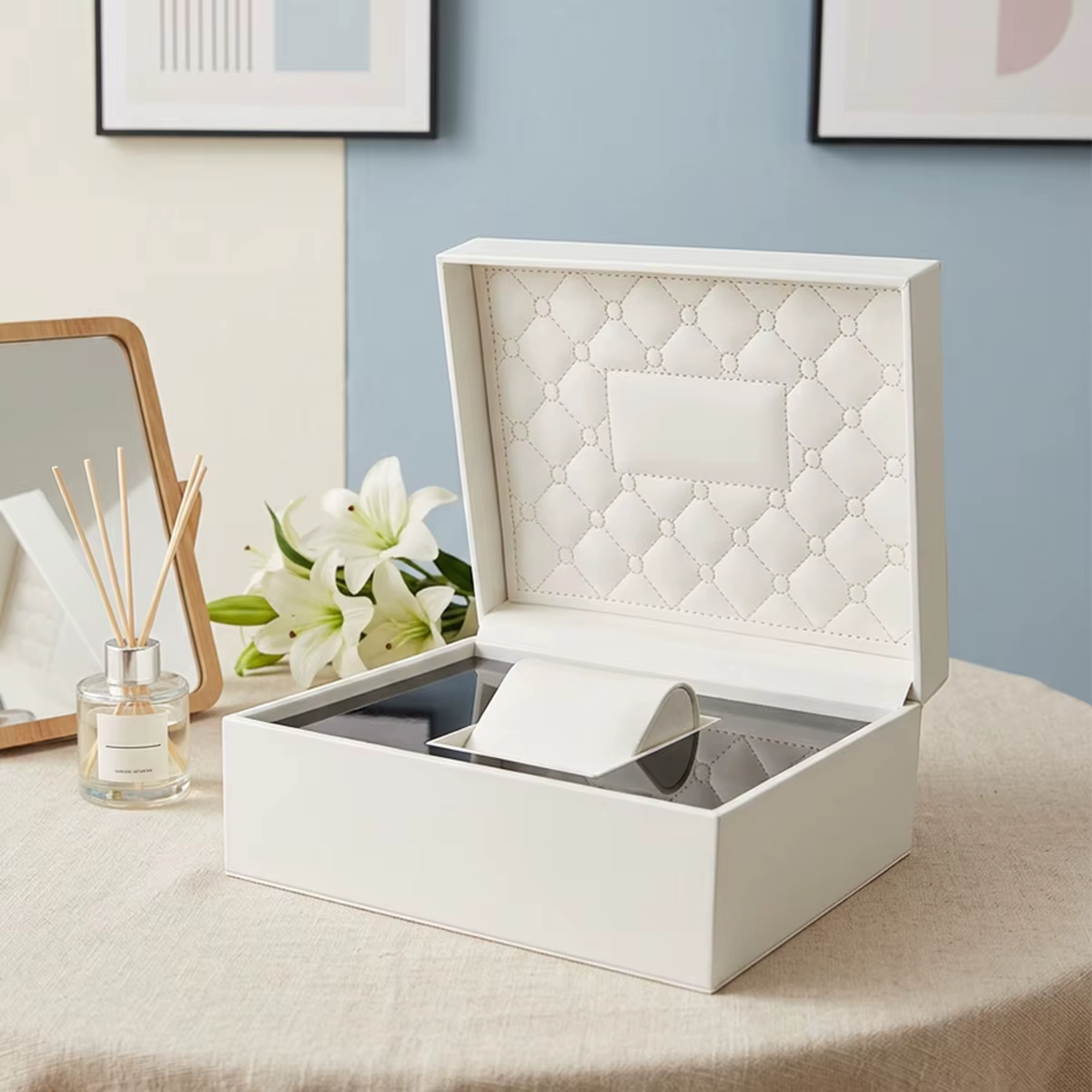 Boîte à montre de luxe en cuir PU