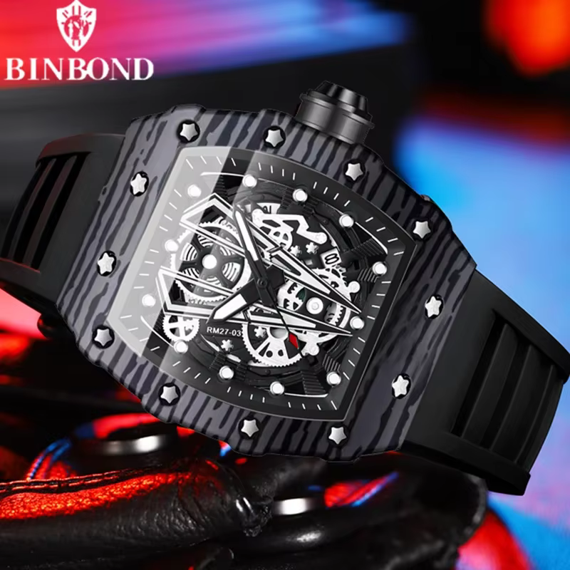 BINBOND marque hommes montre dominateur baril