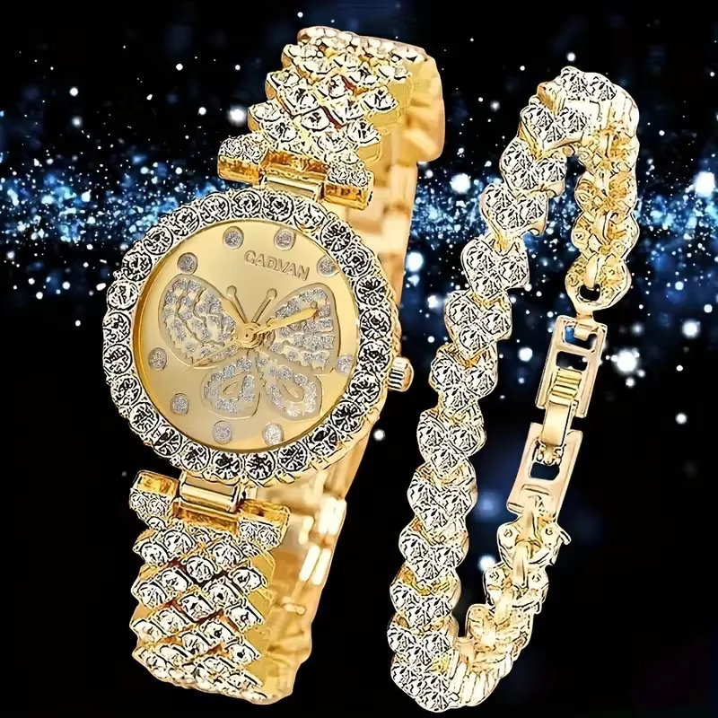 Nouvelle montre pour femme série papillon Style de mode personnalité polyvalente plein de diamants