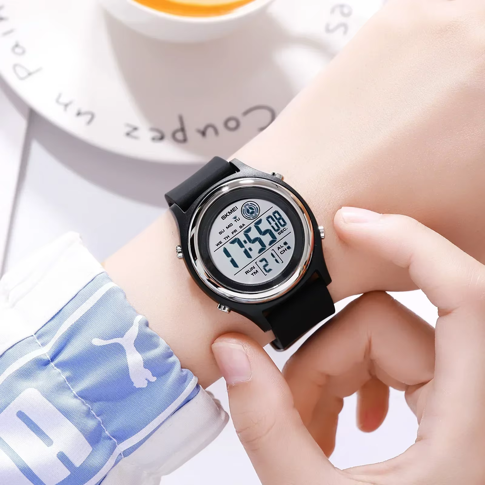 SKMEI 2094 femmes chronomètre dame montre-bracelet 50 M étanche antichoc reloj mujer rétro-éclairage affichage compte à rebours montres numériques