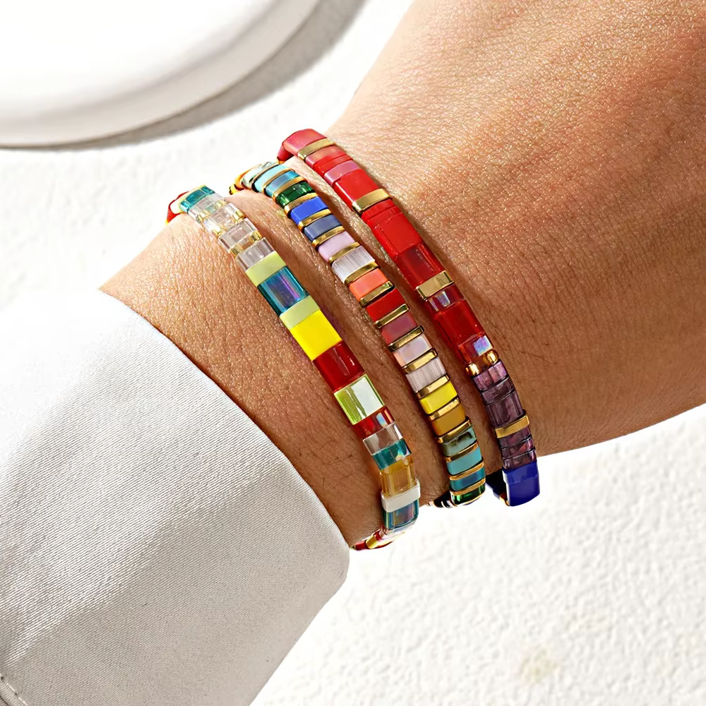 Ensemble de bracelets de perles TILA pour femmes, bohème, coloré, superposition, cadeau, mode, 3 pièces, ensemble