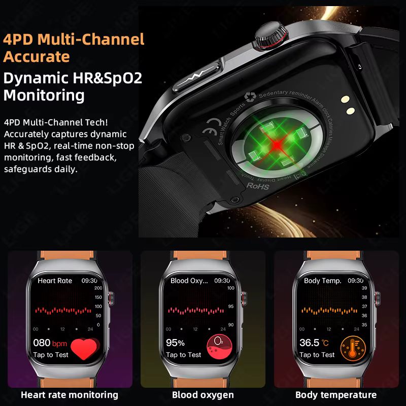 Montre connectée LIGE New Health Sport AI avec diagnostic ECG