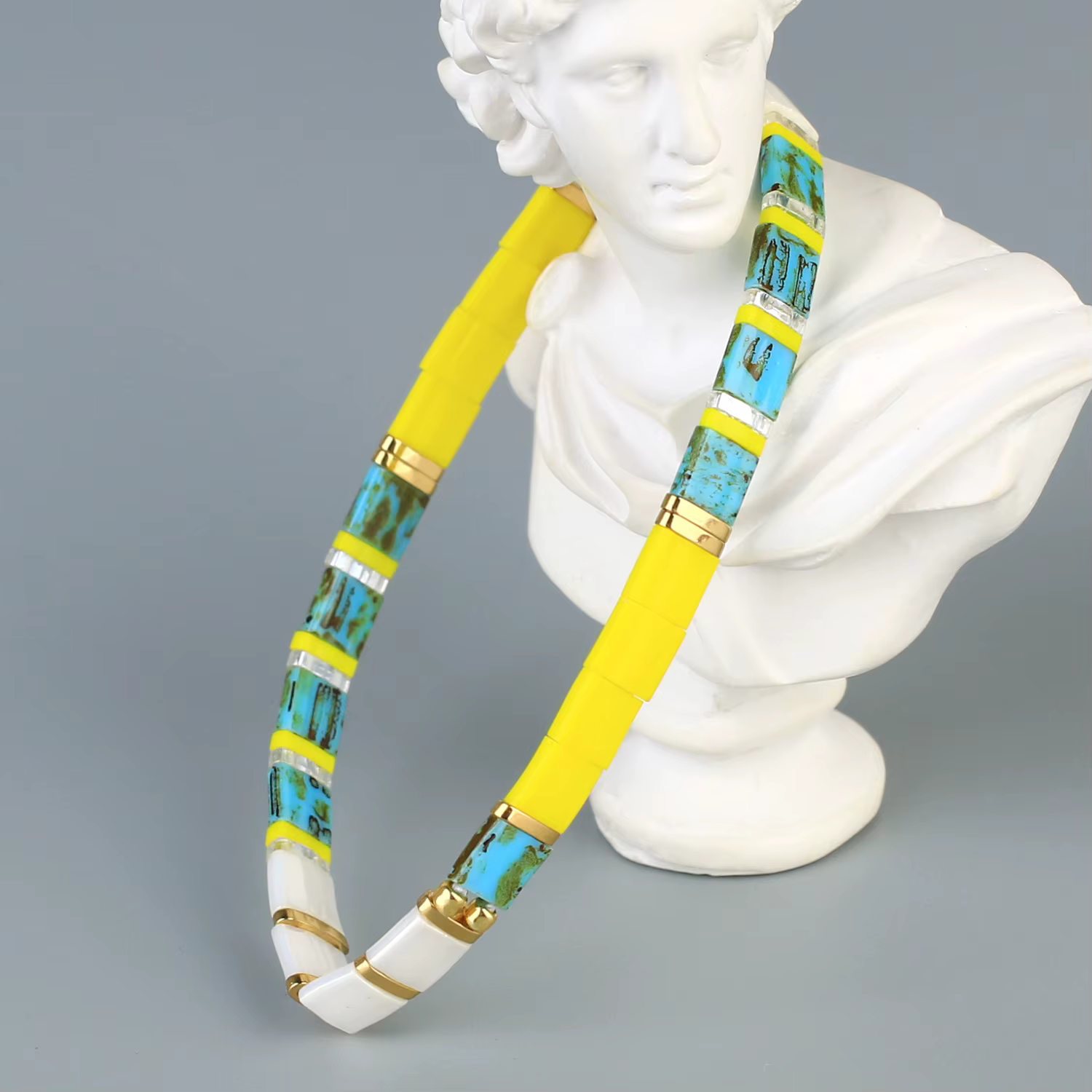 C.QUAN CHI été TILA Bracelets mode Bijoux pour femmes, Bracelets de perles TILA extensibles faits à la main, bijoux simples pour filles