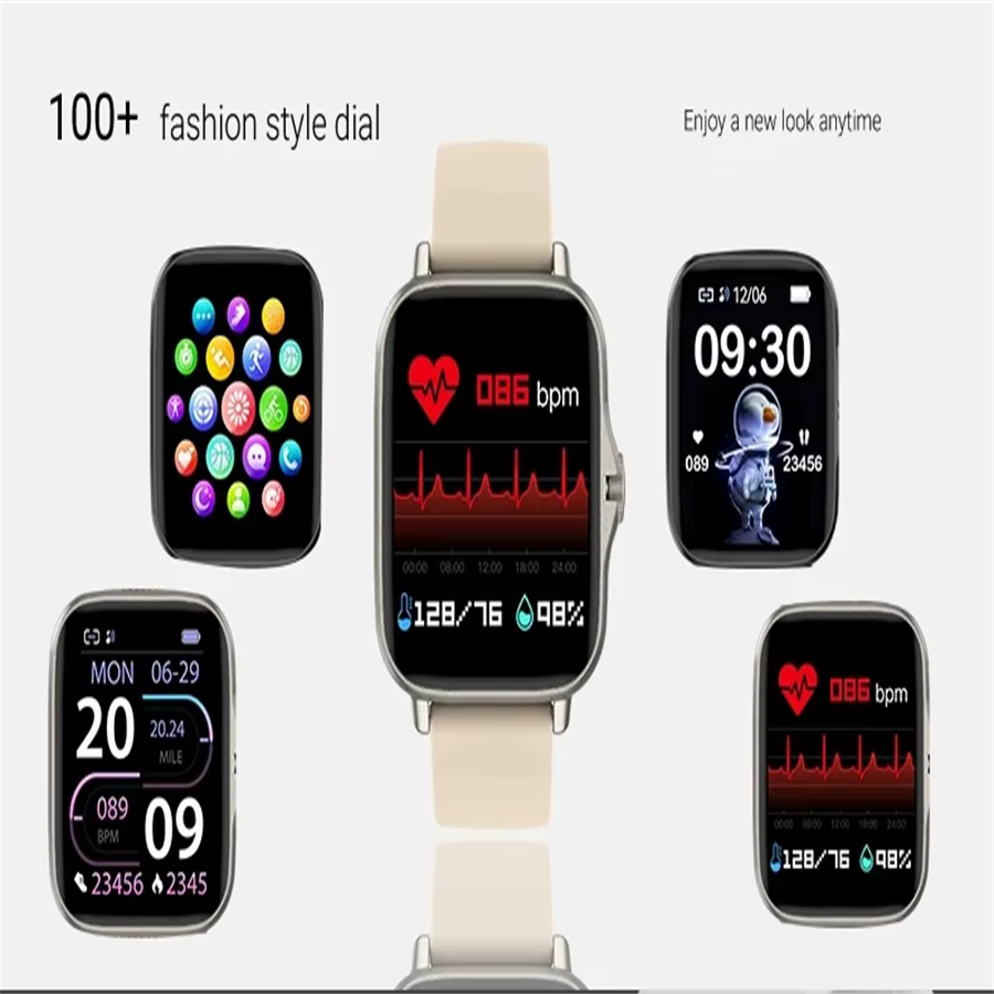 Montre intelligente multifonction Message Lecture de musique Cadran Appel Écran tactile Smartwatch pour femmes Hommes Montres de sport pour Android IOS