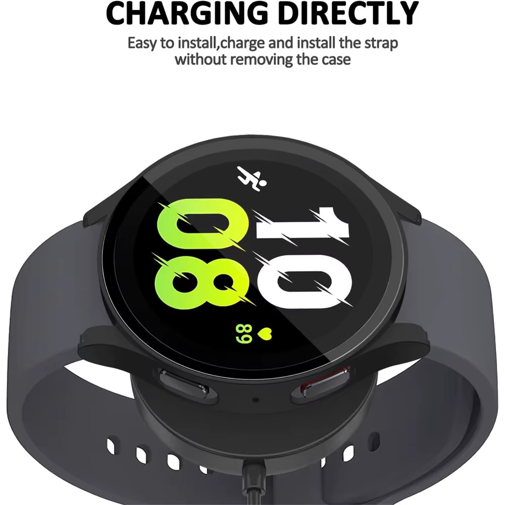 Pour Samsung Galaxy 4 5 6 7 44mm 40mm verre trempé + PC boîtier de montre de protection entièrement couvert