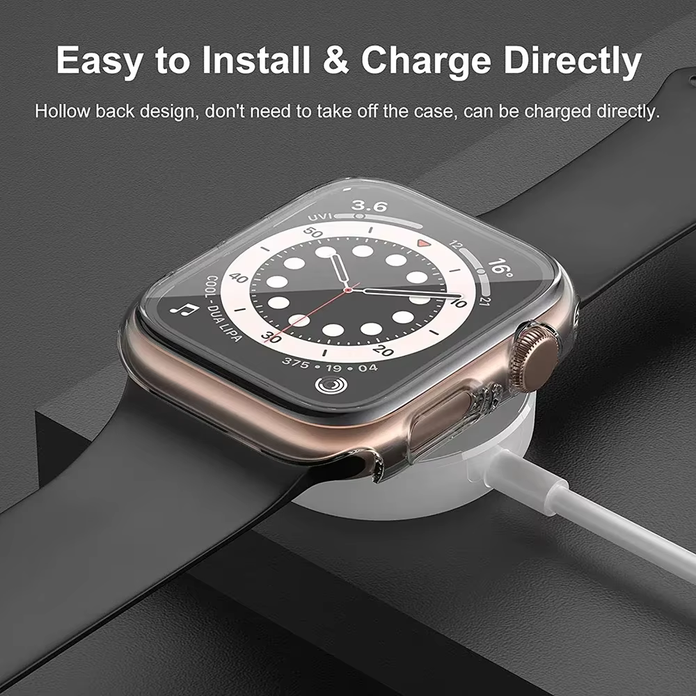 360 couverture complète pour Apple Watch 45mm 41mm 44mm 40mm 42mm 38mm