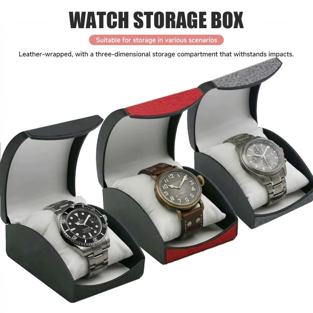 Boîte de présentation de montre en cuir vintage
